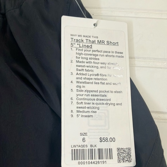 Lululemon Athletica Track That Black Medium Rise Athletic Shorts - Picture 3 of 7